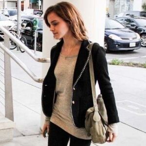 Rag & Bone Bromley Merino Wool Arrow Trim Knit Blazer